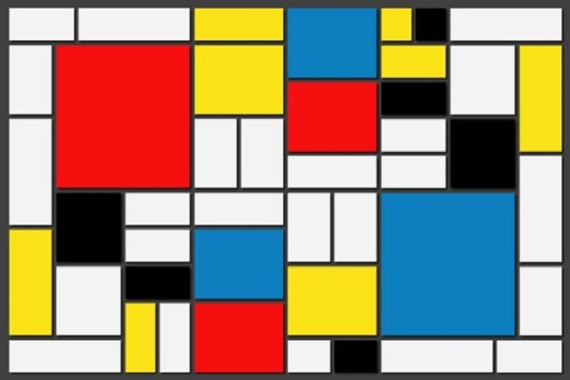 "Composizione con rosso, blu e giallo" di Piet Mondrian